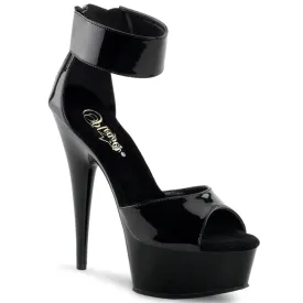 DELIGHT-670-3 Black Ankle Peep Toe High Heel