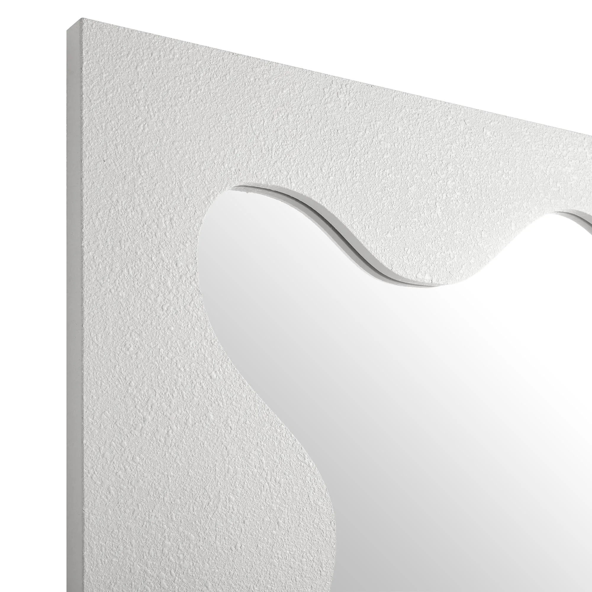 Destin Wave Mirror 180 x 100 cm, White Matte