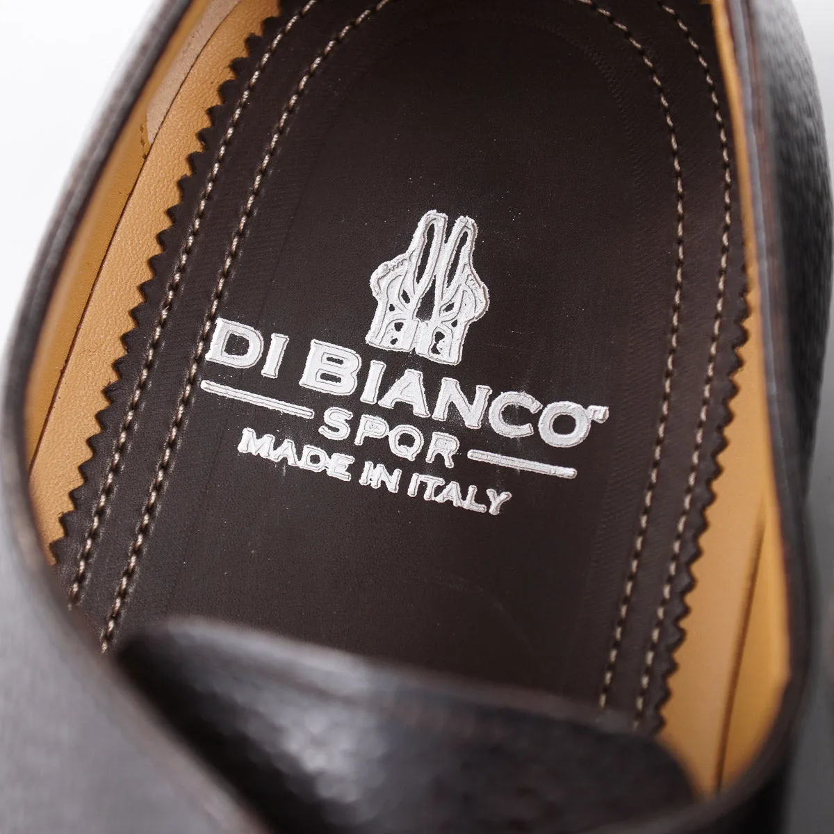 di Bianco Pebble Grained Leather Derby