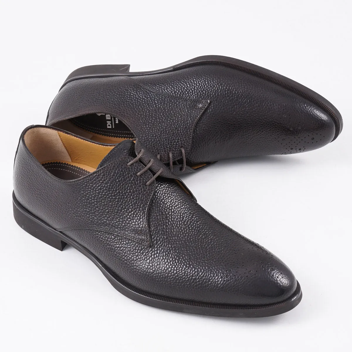 di Bianco Pebble Grained Leather Derby