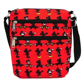 Disney Mickey Mouse Parts All-Over-Print Nylon Passport Crossbody Bag