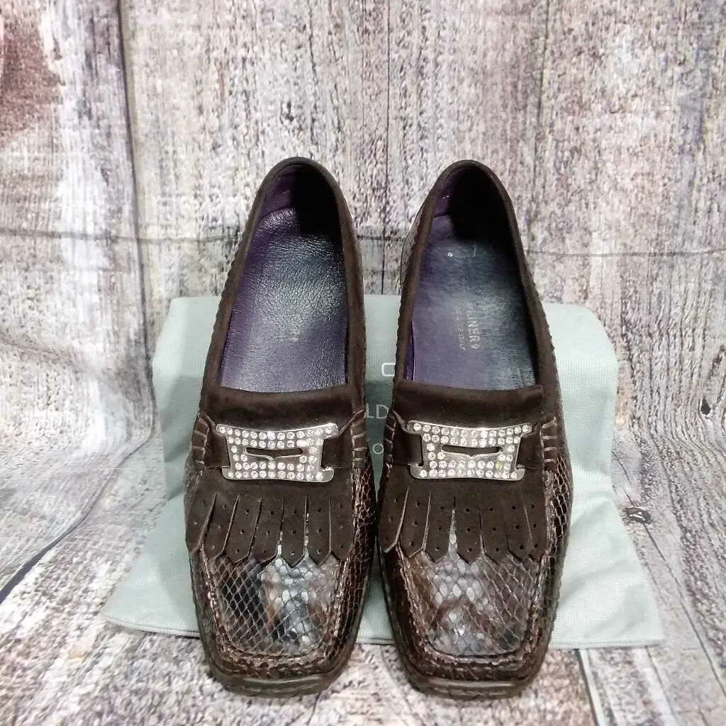 DONALD J PLINER REZZ SNAKE PRINT LOAFER SIZE 8.5 TCC