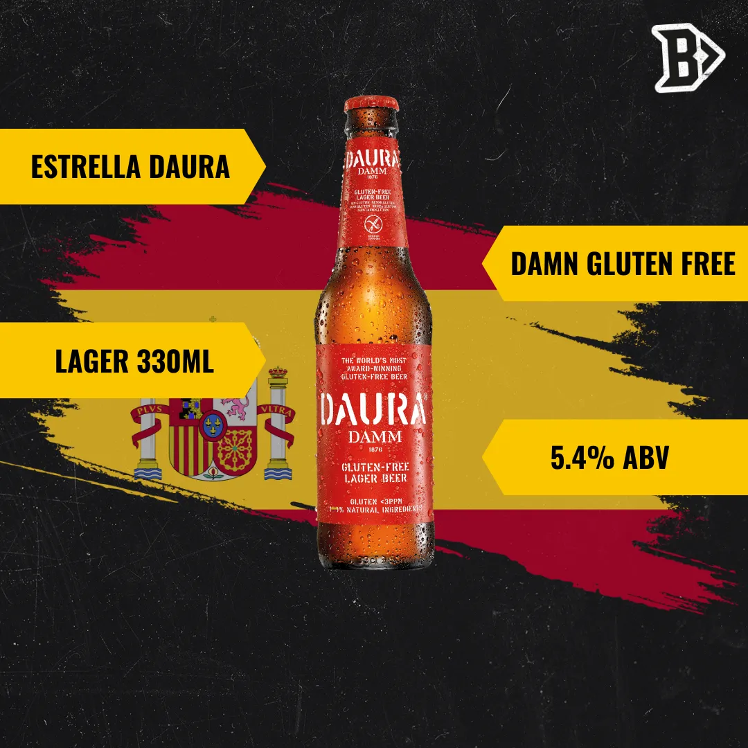 Estrella Daura Gluten Free Lager 330ml Bottles 5.4% ABV (12 Pack)