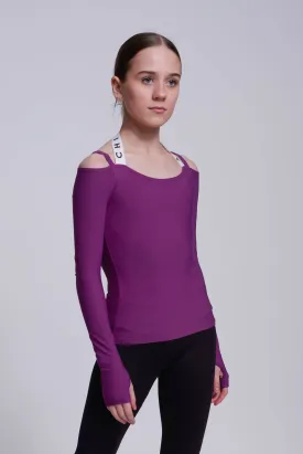 Fearless Long-Sleeve Top in Berry