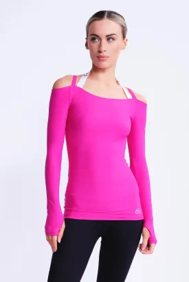 Fearless Long-Sleeve Top in Fuchsia