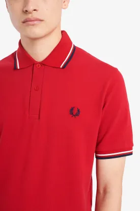 Fred Perry Polo Salsa / White / Blue