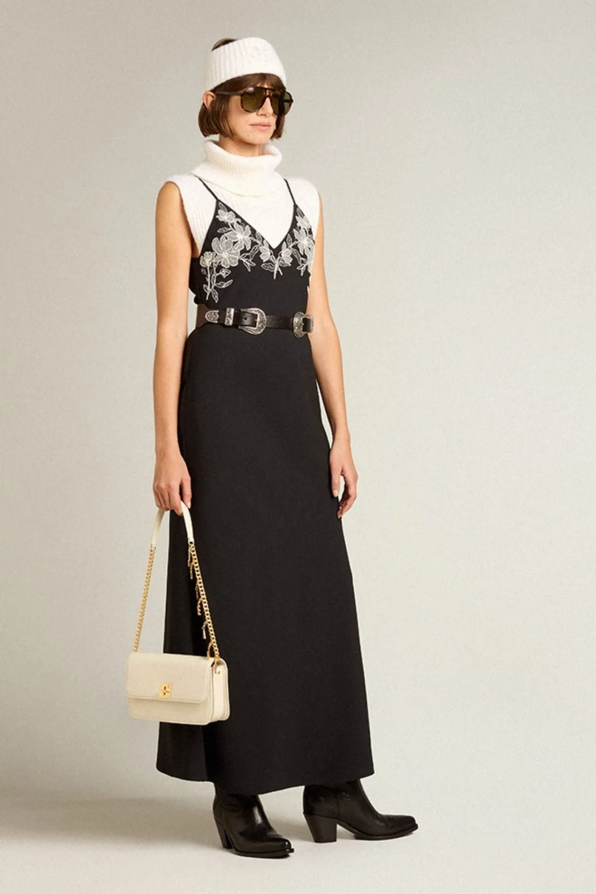 Golden Goose Embroidered Cami Maxi Dress - Polar Night