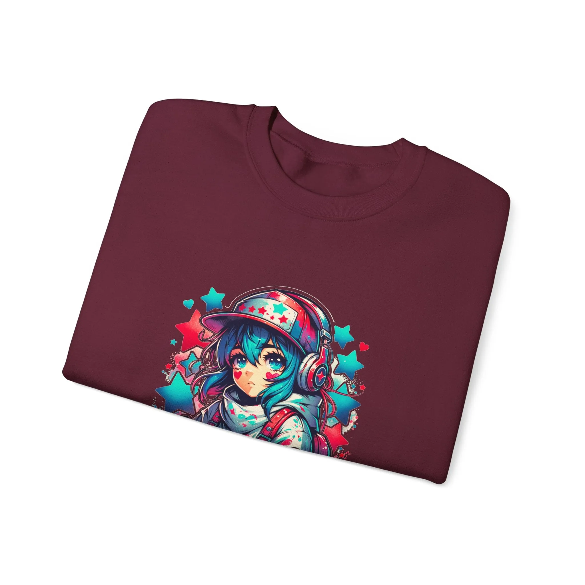 Graffiti Anime Girls Unisex Heavy Blend™ Crewneck Sweatshirt