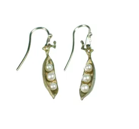 Green Petite Pea Pod Earrings