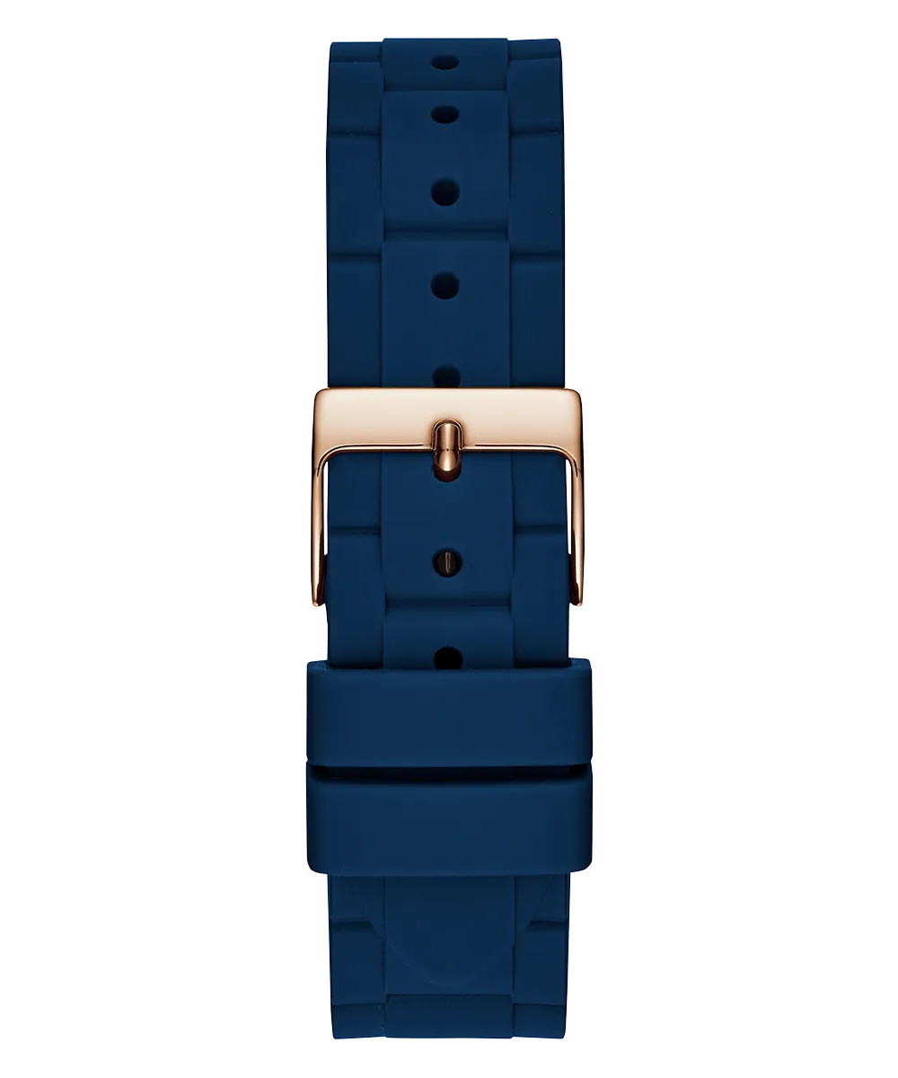 GUESS Ladies Blue Rose Gold Tone Multi-function Watch