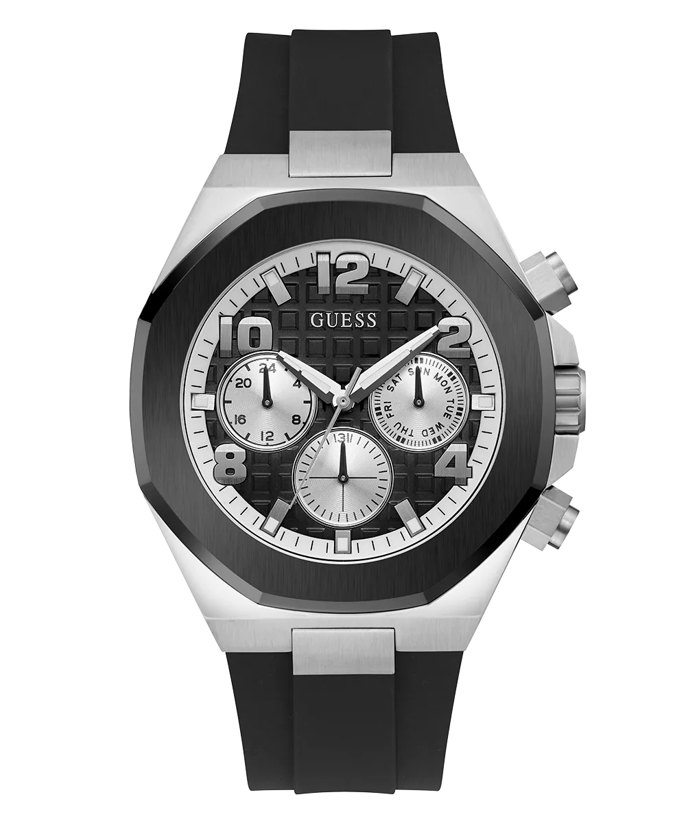 GUESS Mens Black 2-Tone Multi-function Watch