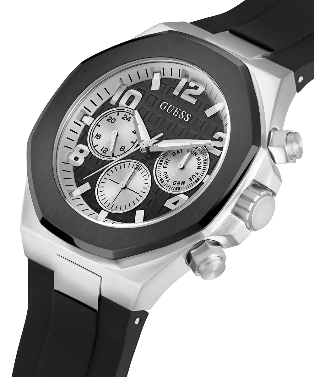 GUESS Mens Black 2-Tone Multi-function Watch