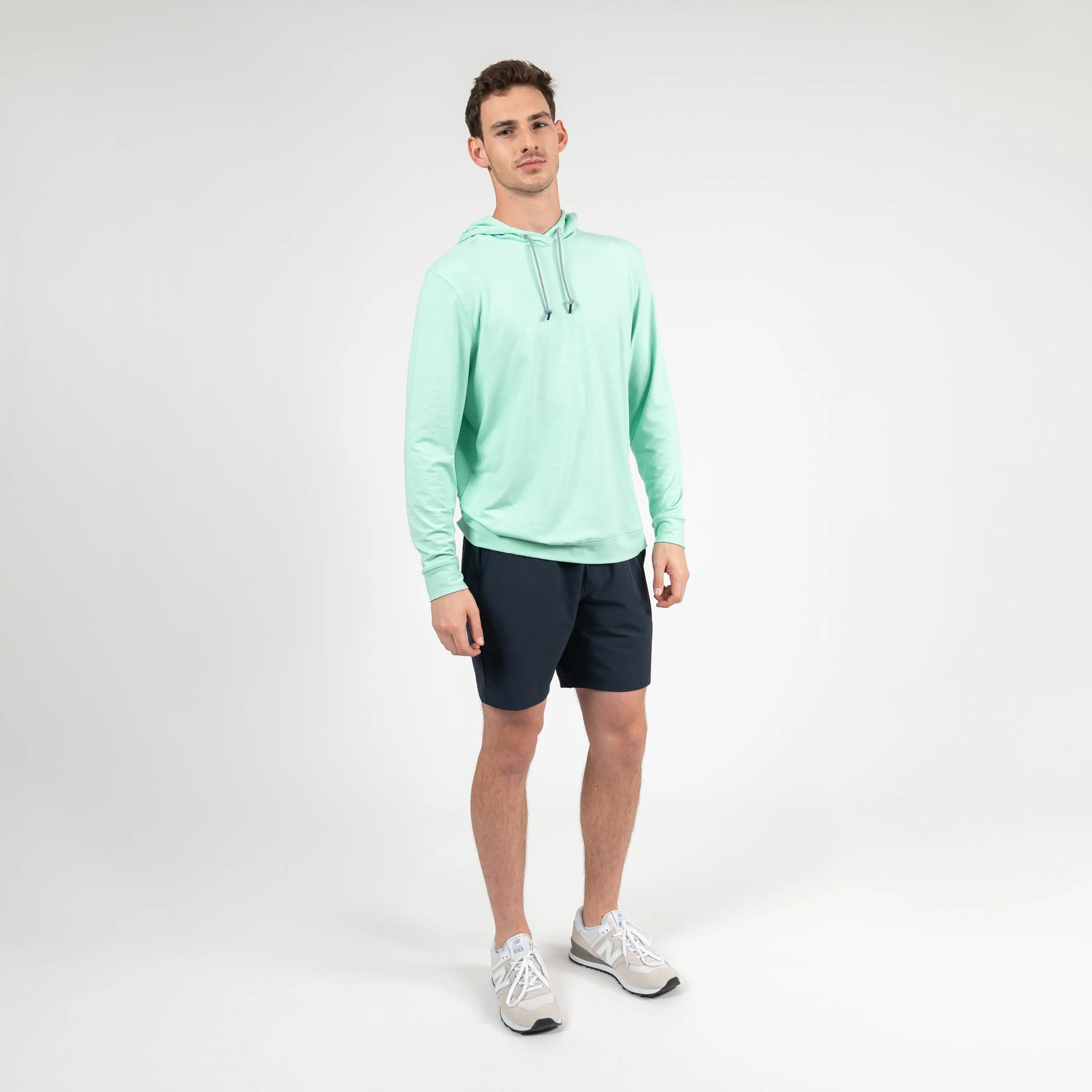 Hesi Performance Hoodie | Heather - Fresh Mint/White