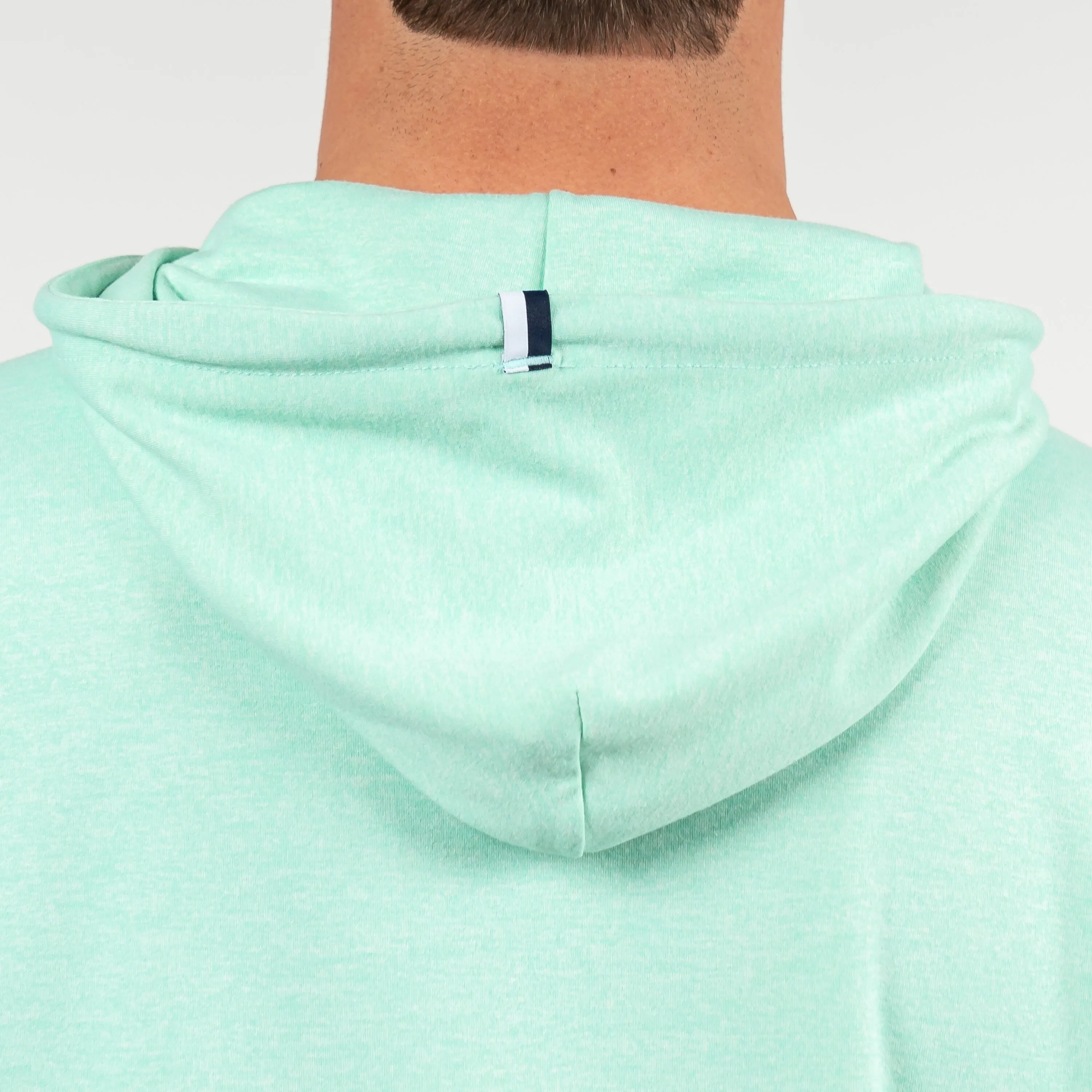 Hesi Performance Hoodie | Heather - Fresh Mint/White