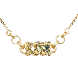 Horizontal Green Fontaine Necklace - 11692