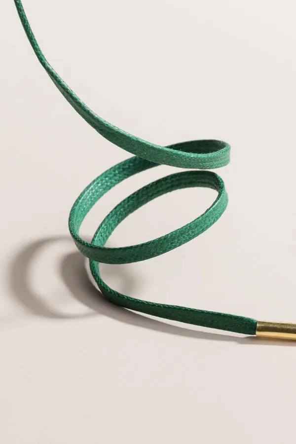 Hunter Green | Flat Waxed Shoelaces