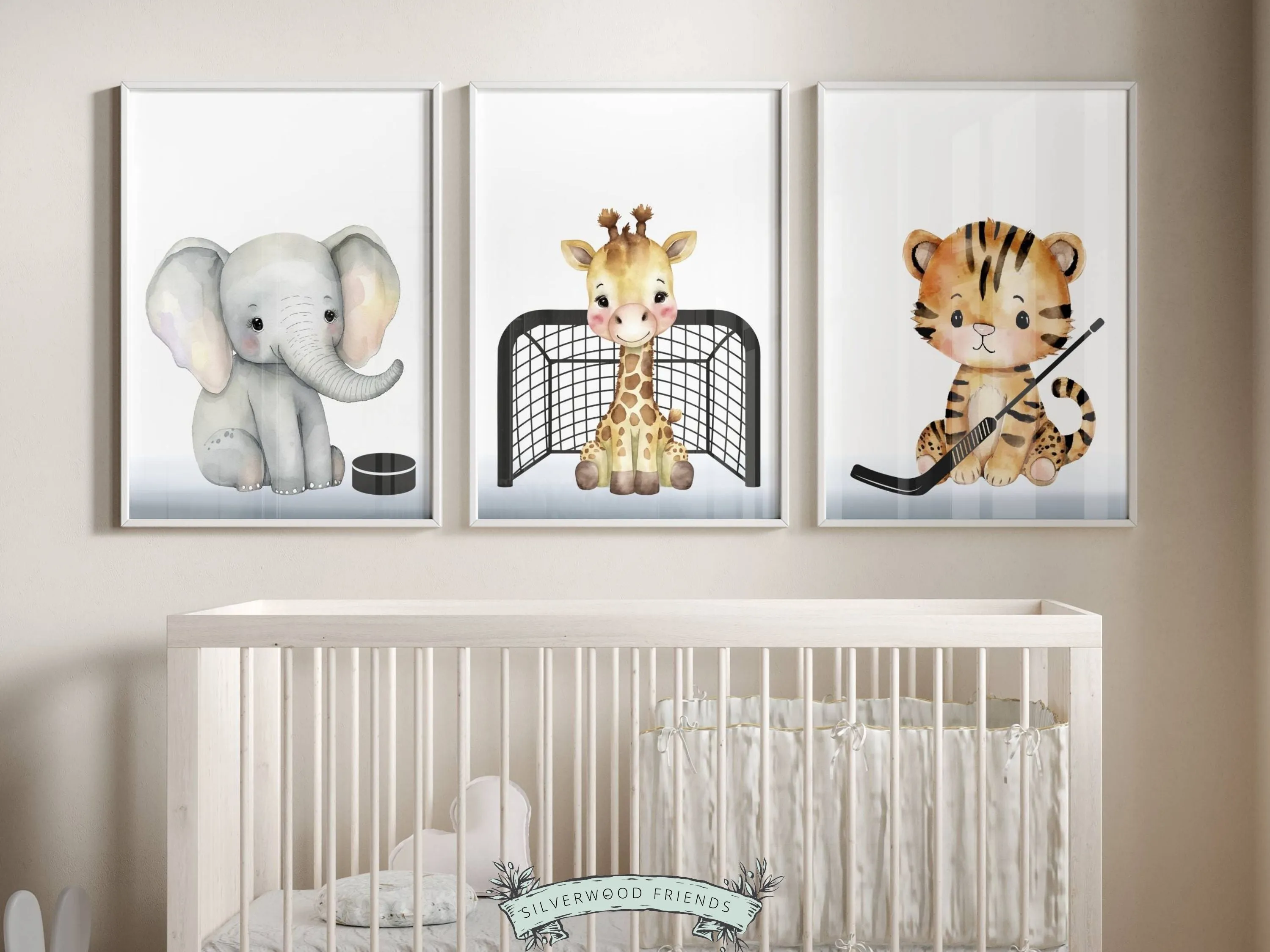 Ice Hockey Nursery Print Set of 3