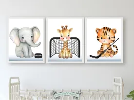 Ice Hockey Nursery Print Set of 3