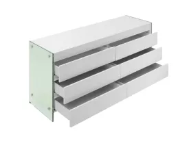 IL Vetro White Lacquer and Glass Dresser