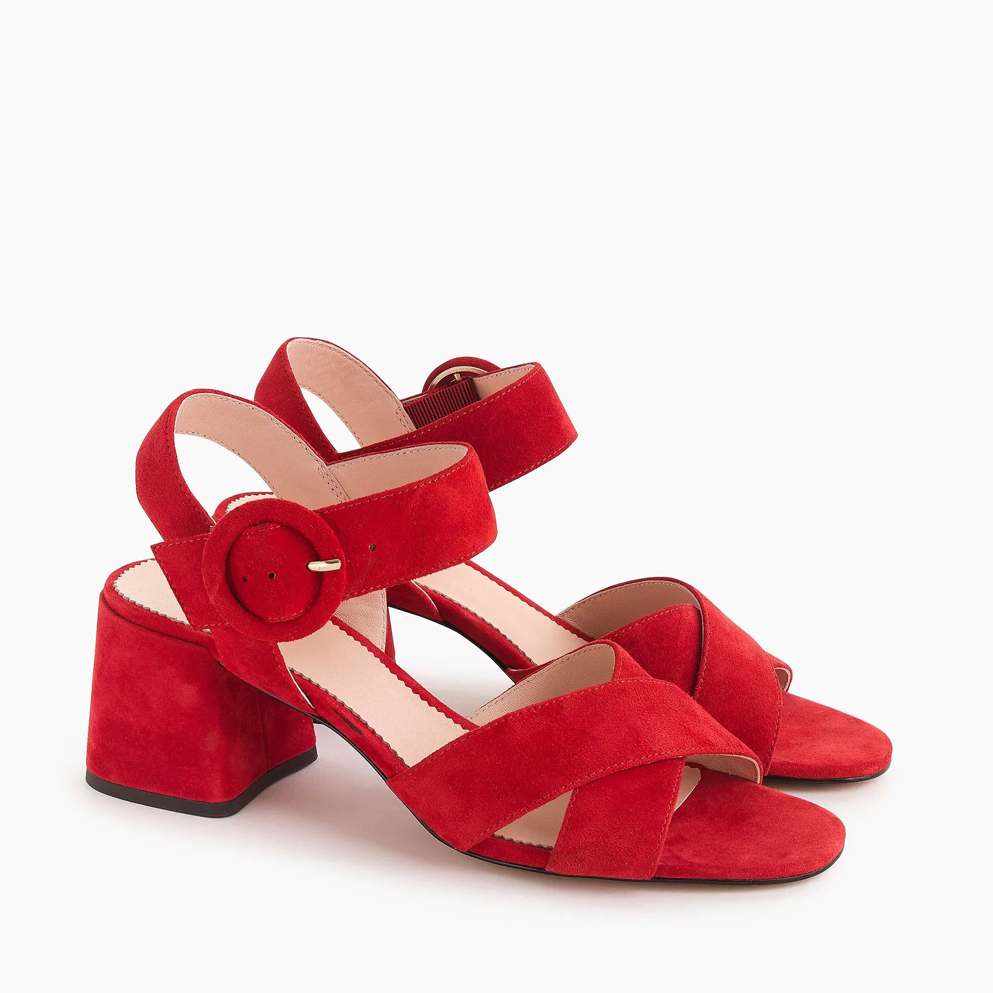 J.crew Red Suede Penny sandals