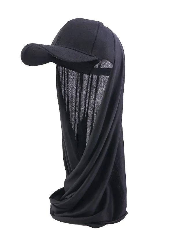 JDBQM-76A  Summer  hood cap Baseball cap scarf One-piece cap duck tongue visor cap scarf cap plain hijab instant hijab sport hijab