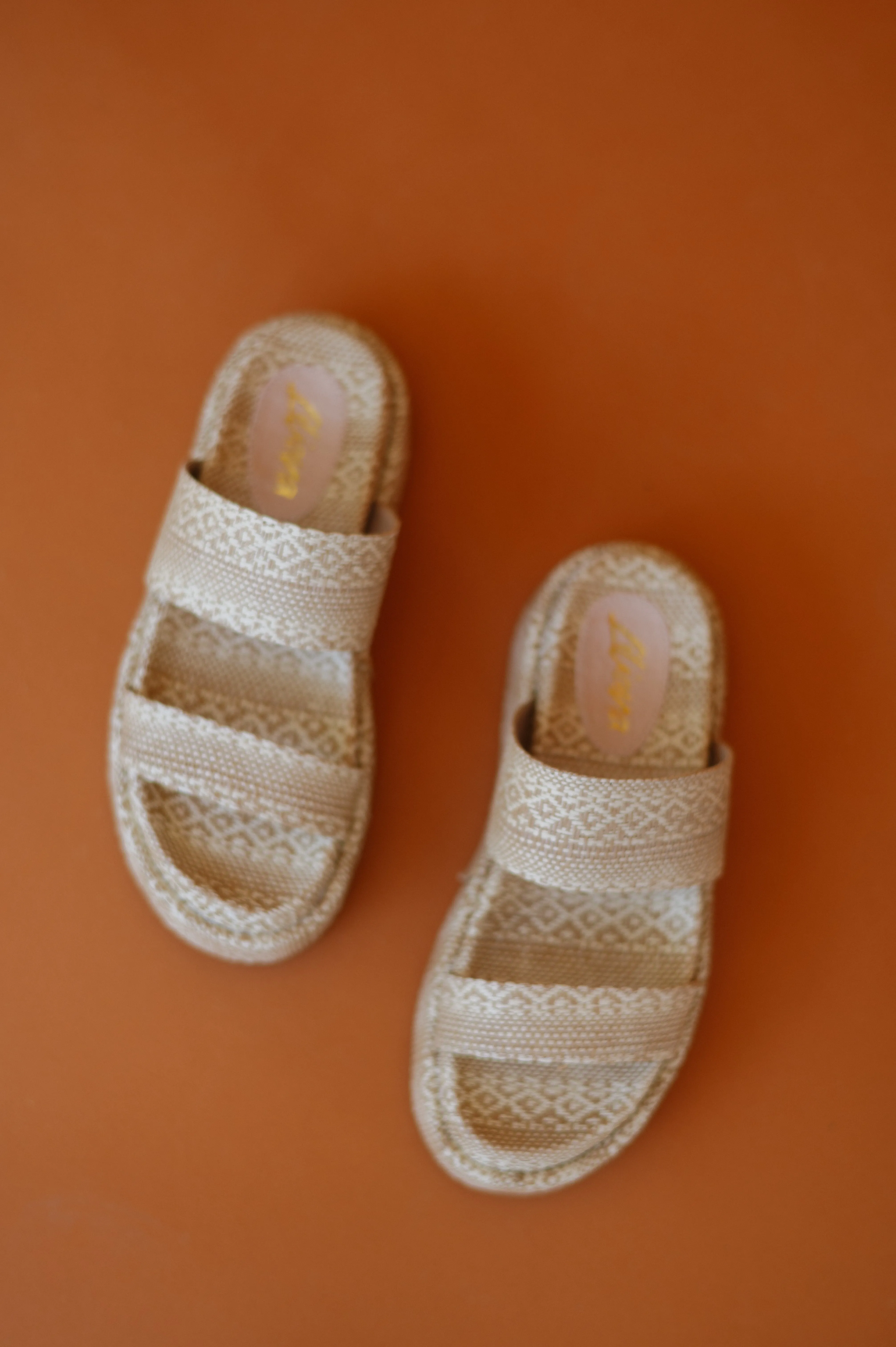 Judd Double Strap Slide-Beige