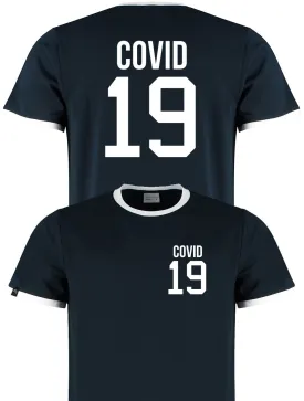 KKT K508 ― Covid 19 ― Fashion Ringer Contrast T-Shirt Trikot - Navy Blau / Weiß