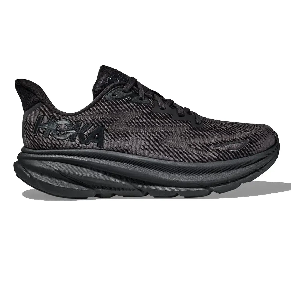 Mens Hoka Clifton 9 - Black / Black