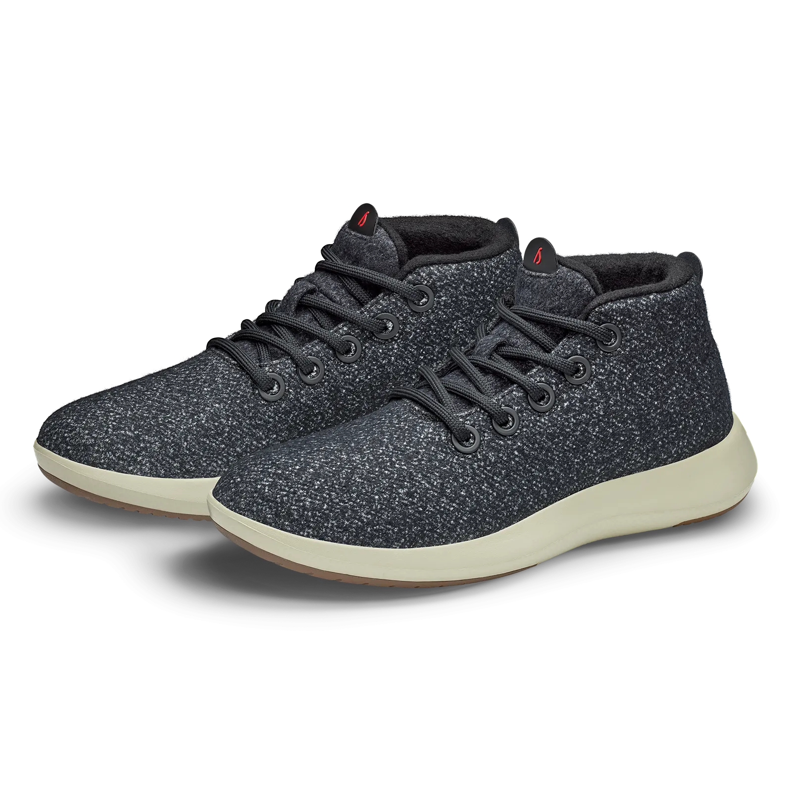 Men's Wool Runner-up Mizzles - Dark Grey/Bloom Red (Arid Beige Sole)