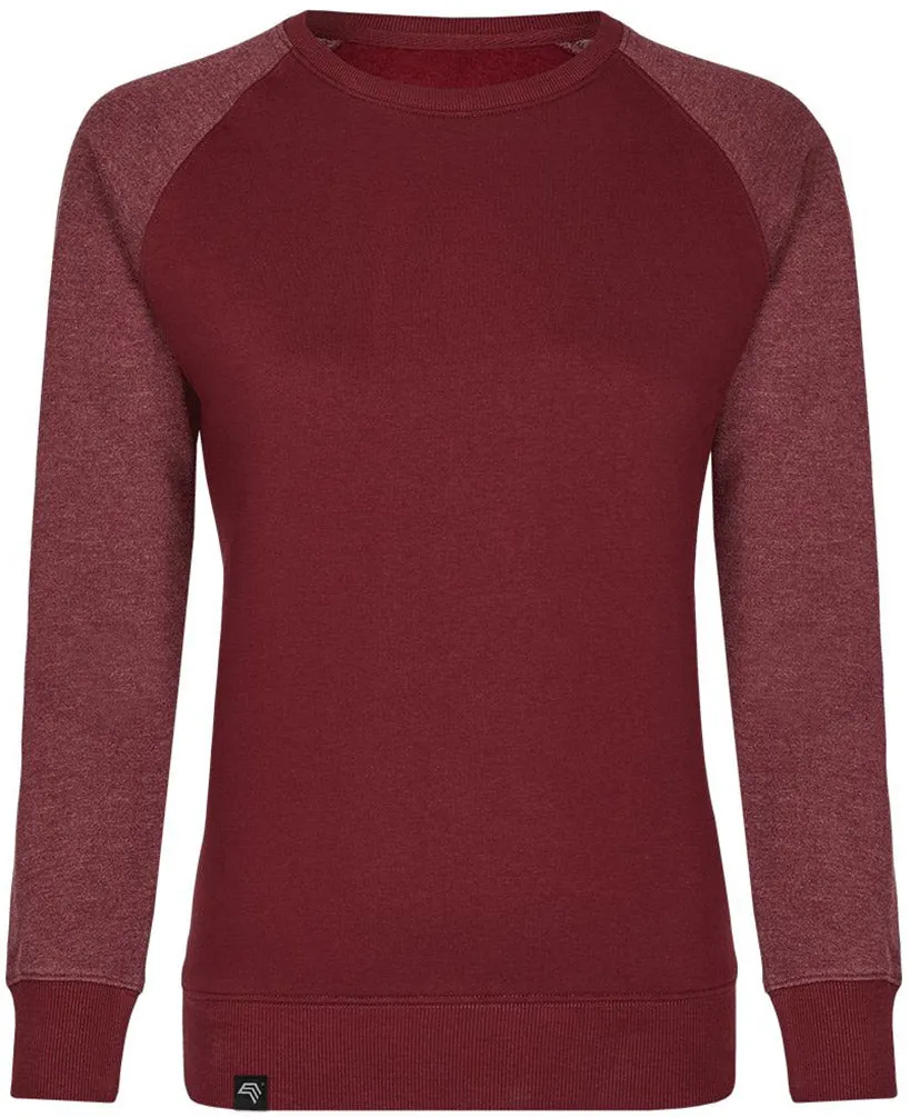 MMT 0520 ― Damen Bi-Color Sweatshirt - Burgund Rot / Melange