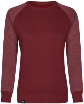 MMT 0520 ― Damen Bi-Color Sweatshirt - Burgund Rot / Melange