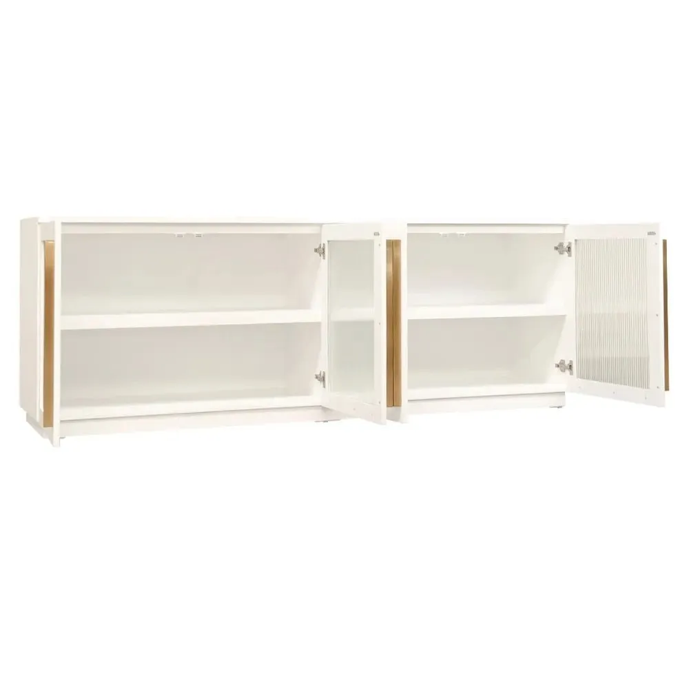 New York 4-Door White Buffet Cabinet