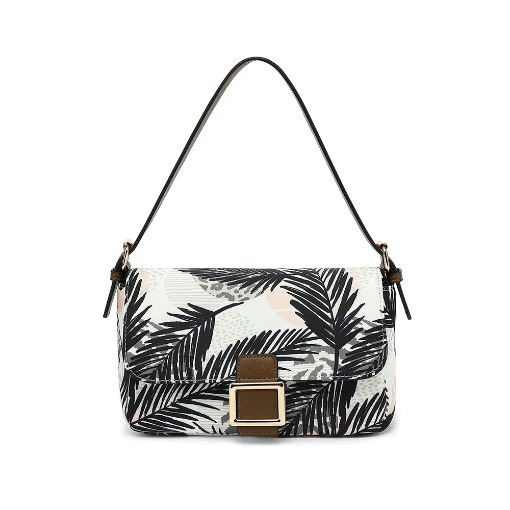 Nylon Printed Flap Crossbody