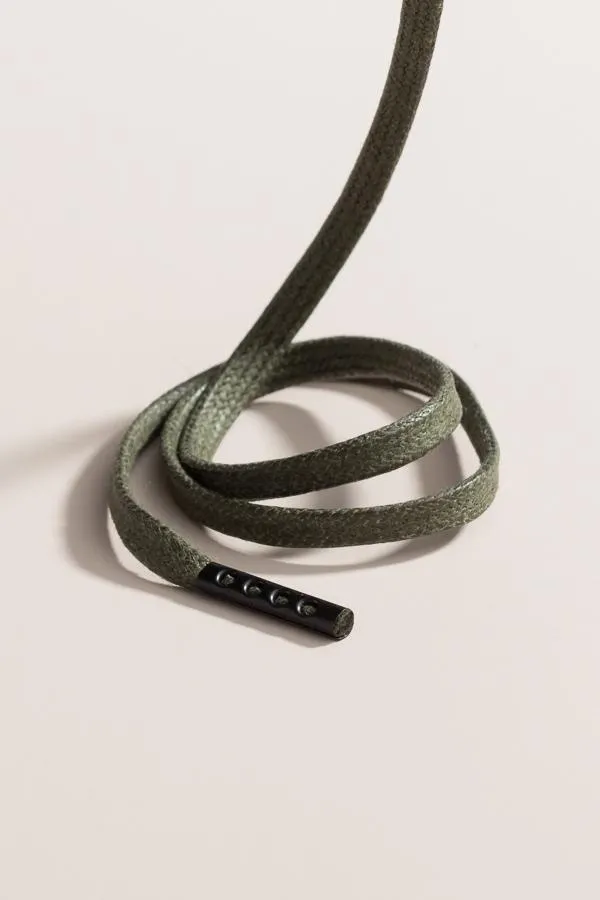 Olive Green | Flat Waxed Shoelaces