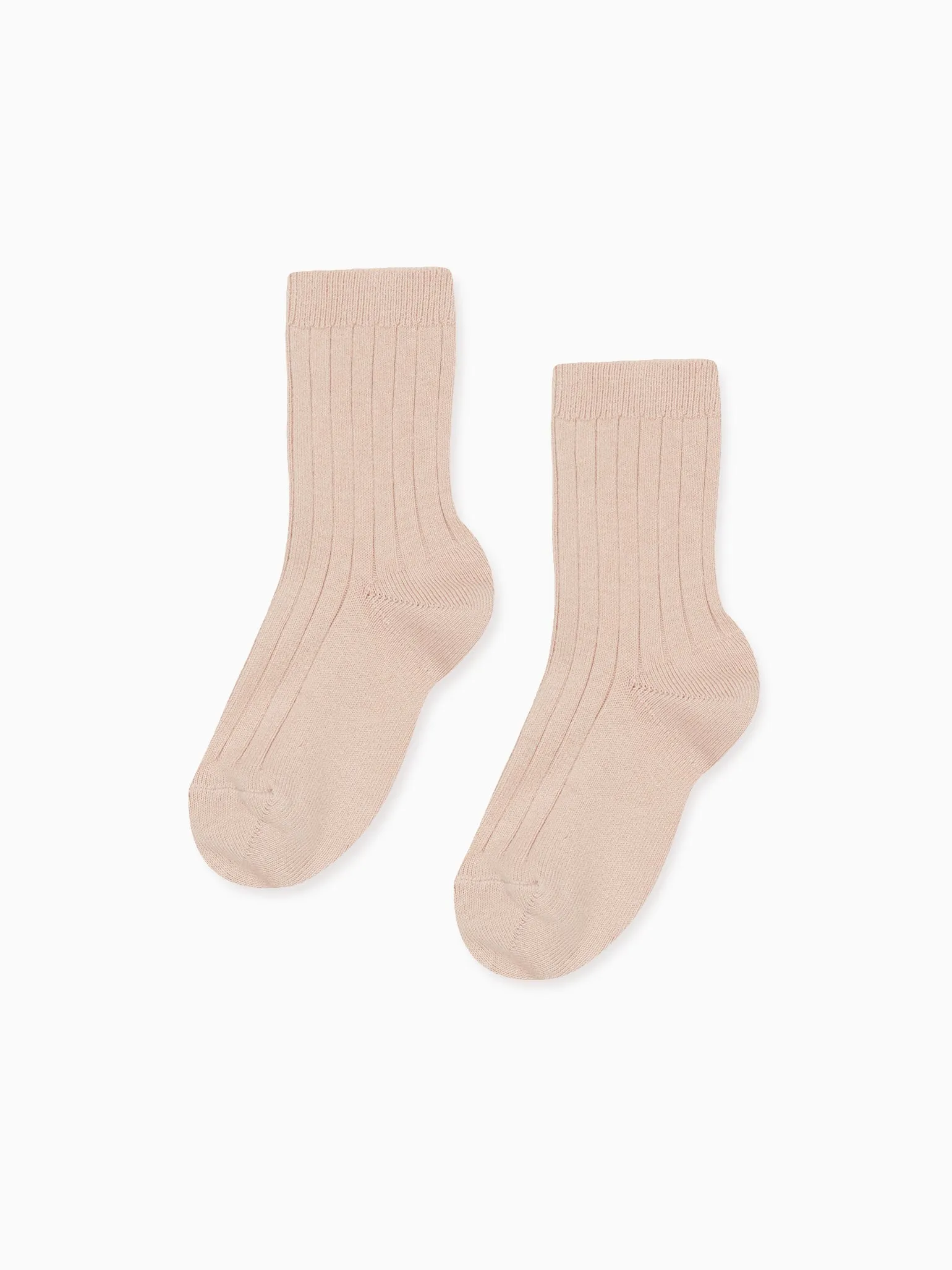 Pale Pink Ribbed Short Girl Socks