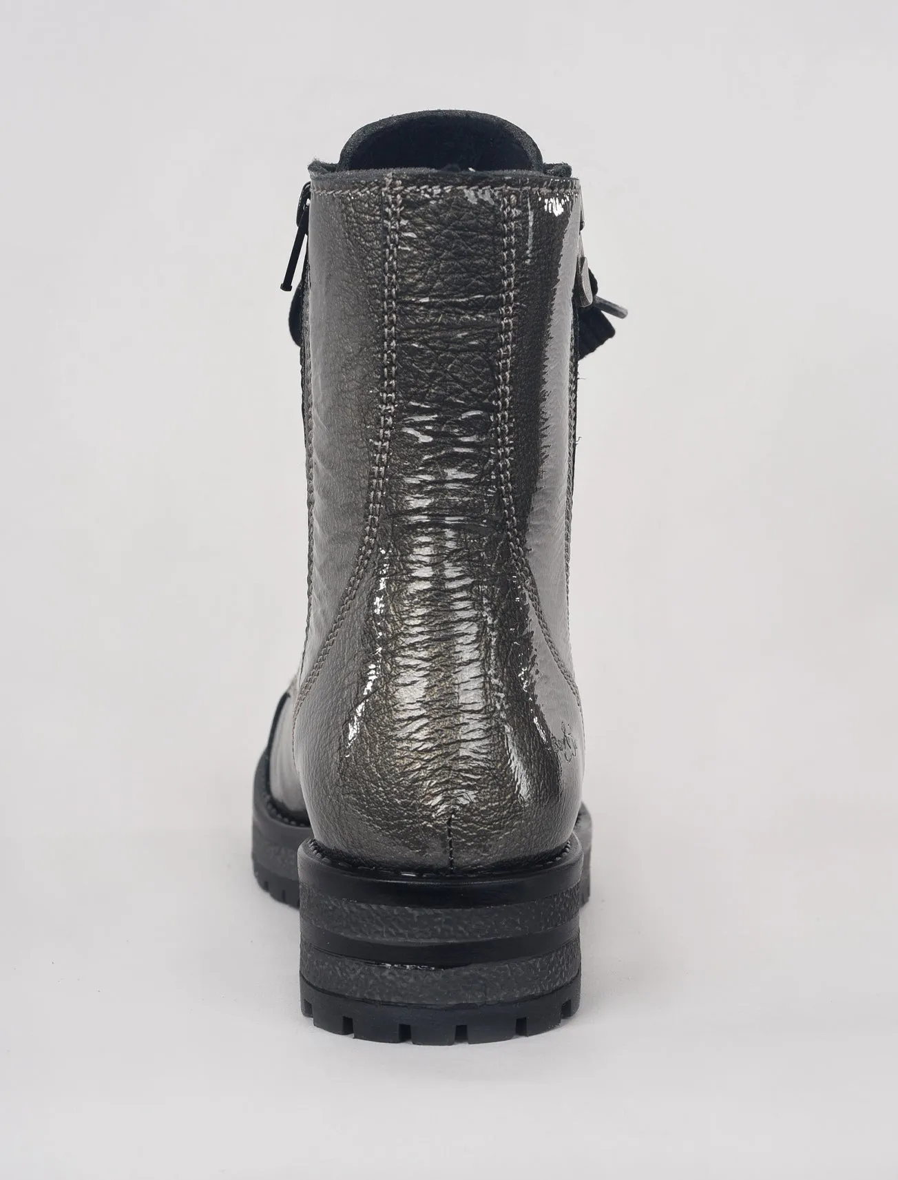 Paulie Patent Boot, Pewter