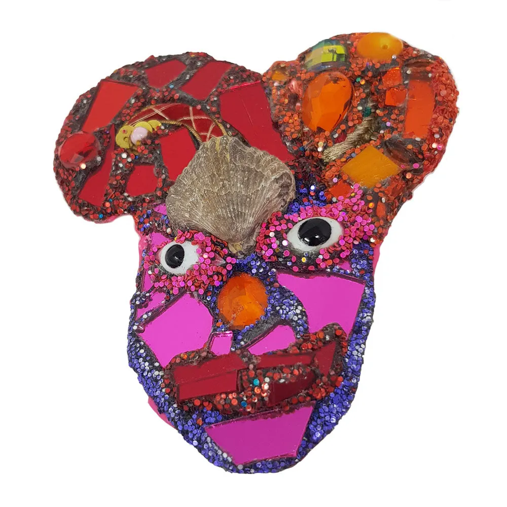 PINK AND RED FACE BROOCH - OOPSY DOOPSY