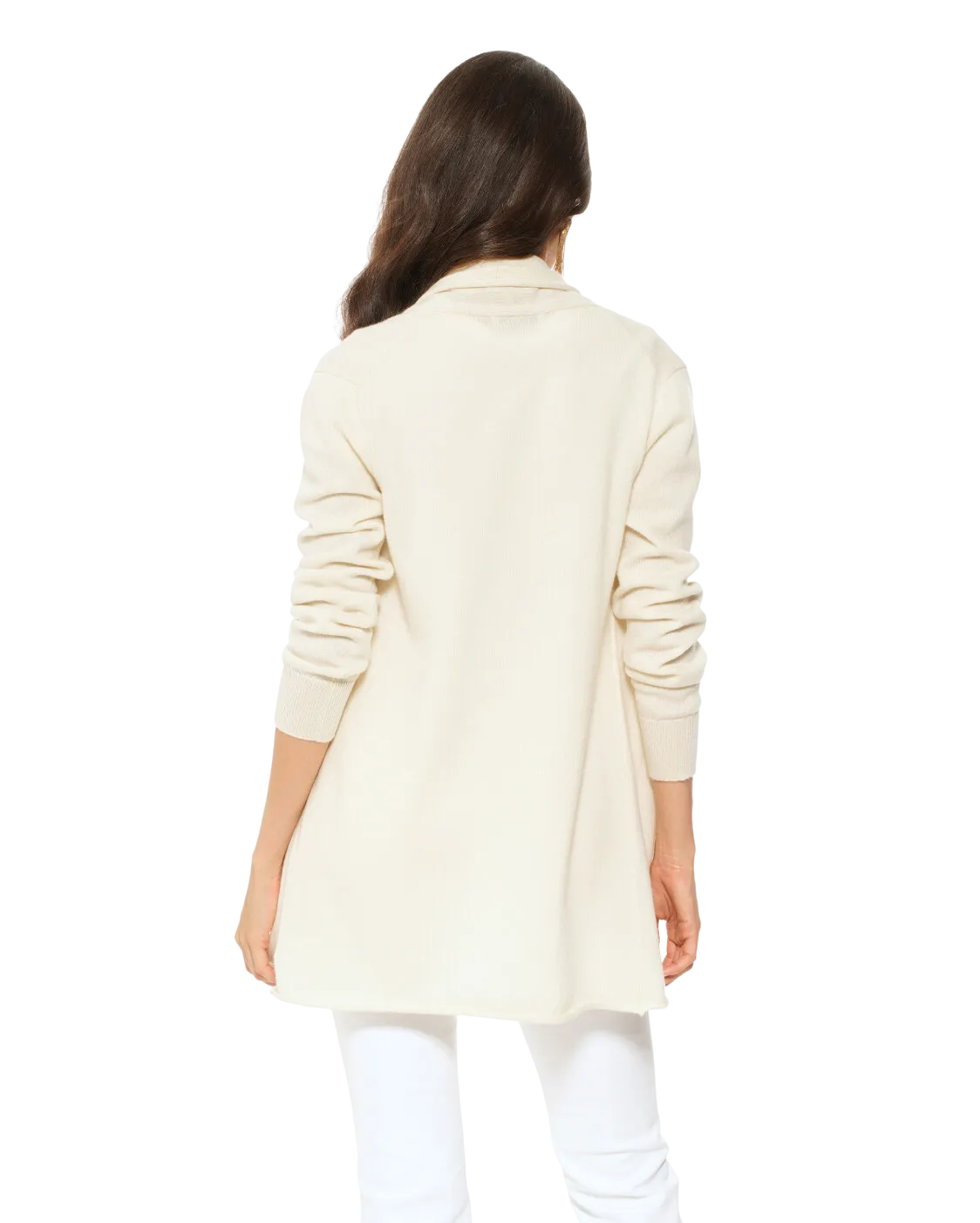 Pure Cashmere Open Front Cardigan Off White