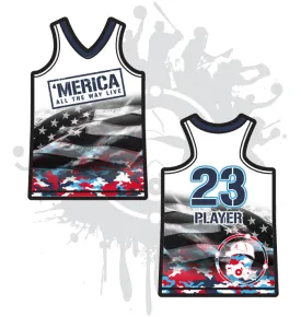 "Merica Women's Racerback Full Dye Jersey