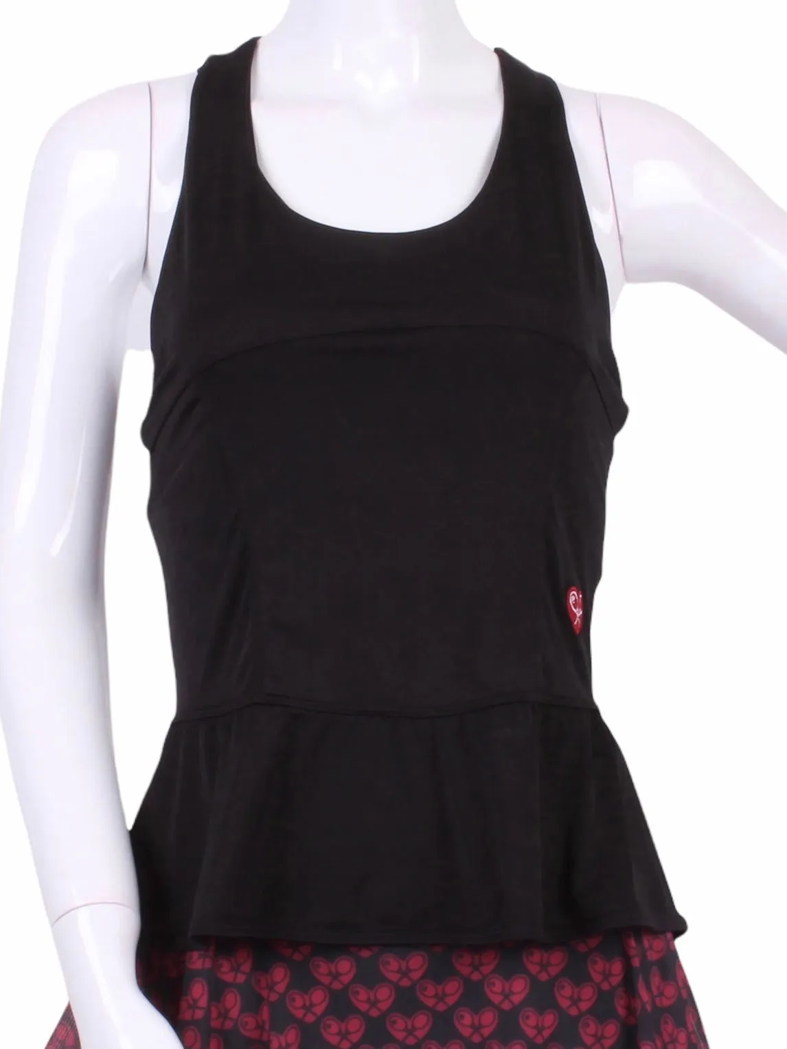 Ruffle Tank Tennis Top Black