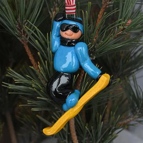 Snowboarder Male Christmas Ornament