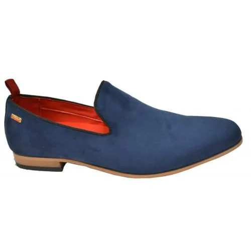 Tayno "Alpha" Navy Blue Vegan Suede Slip-On Loafers