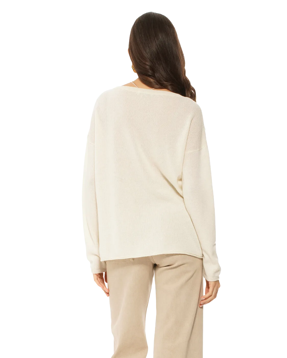 Women's Pure Cashmere Lounge Sweater Milk White