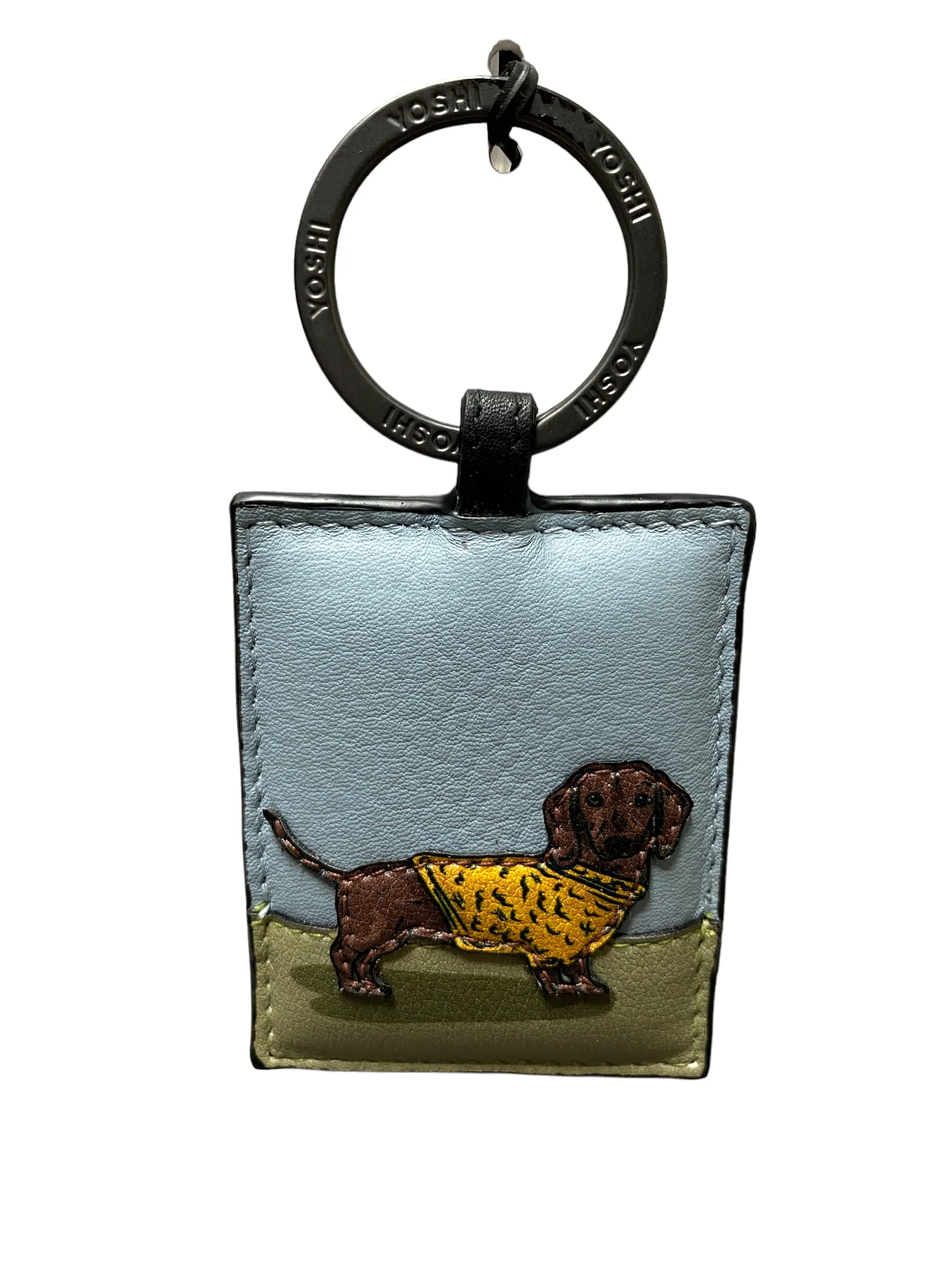 Yoshi YKR DW 1 DCH Dachshund Dog Walk Leather Keyring